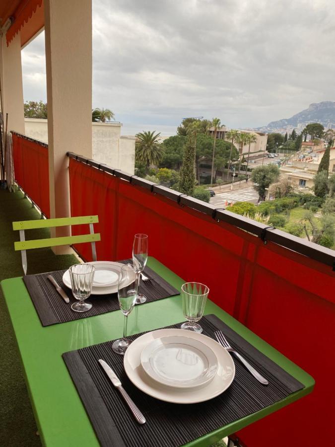 Charmant 2 Pieces Vue Sur Mer Et Monte-Carlo A Roquebrune Cap Martin Dış mekan fotoğraf