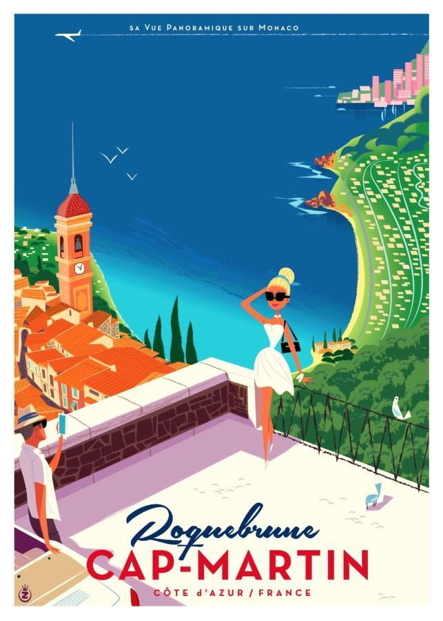 Charmant 2 Pieces Vue Sur Mer Et Monte-Carlo A Roquebrune Cap Martin Dış mekan fotoğraf